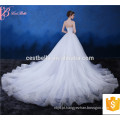 Alibaba mais recente design de cristal de contas de damas Tulle vestido de noiva Puffy vestidos de baile